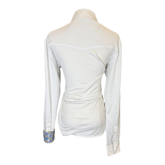 Equine Couture 'Isabel' Coolmax LS Show Shirt in White - Woman's Large (36)