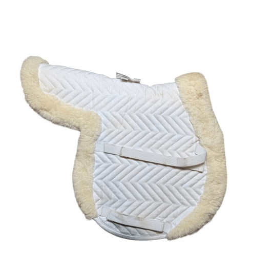 Fleeceworks Show Hunter Sheepskin Trim Pad in White - Medium