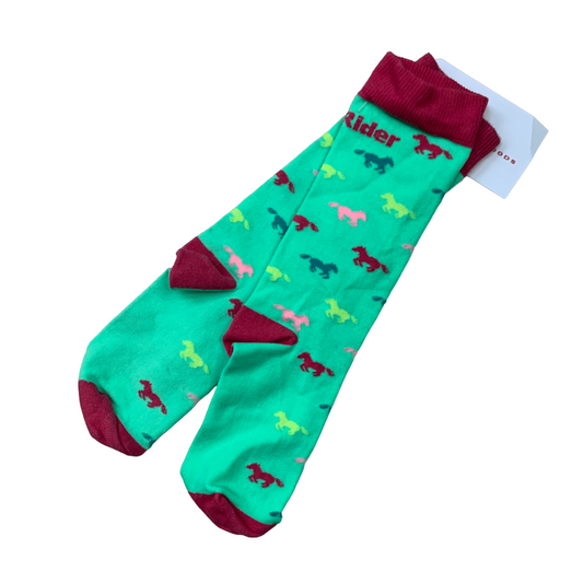 TuffRider Kids' Neon Pony Socks in Green - Children's