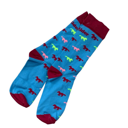 TuffRider Kids' Neon Pony Riding Socks in Blue - Children's