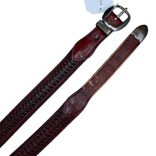 Nocona Belt Co. Western Leather Belt w/ Silver in Burgundy - 40