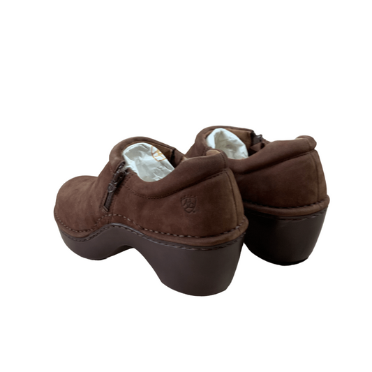 Ariat Malibu Comfort Clog in Chocolate Nubuck - Woman's 8