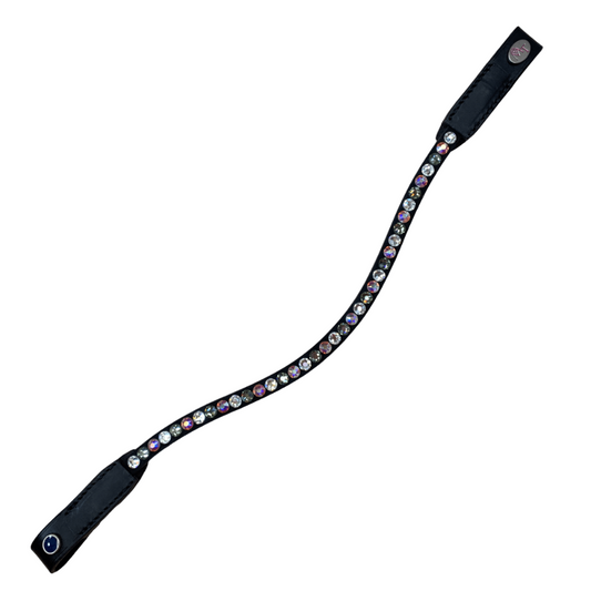 Stübben 'Magic Tack' Loops & Long Curved Browband in Black - OS
