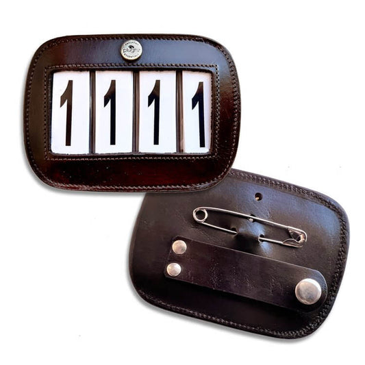 Plughz Leather Competition Numbers in Havana -