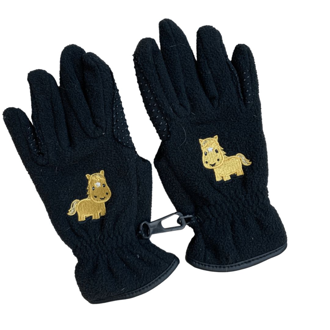 EquiStar Youth Fleece Riding Gloves in Black - 5 (Medium)