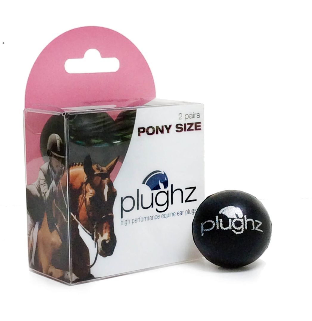 Plughz 2 Pair Ear Plugs in Black - Small / Medium Pony