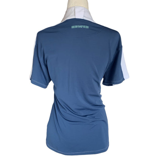 ROMFH 'Chill Factor' Show Shirt in White & Navy - Woman's X-Large