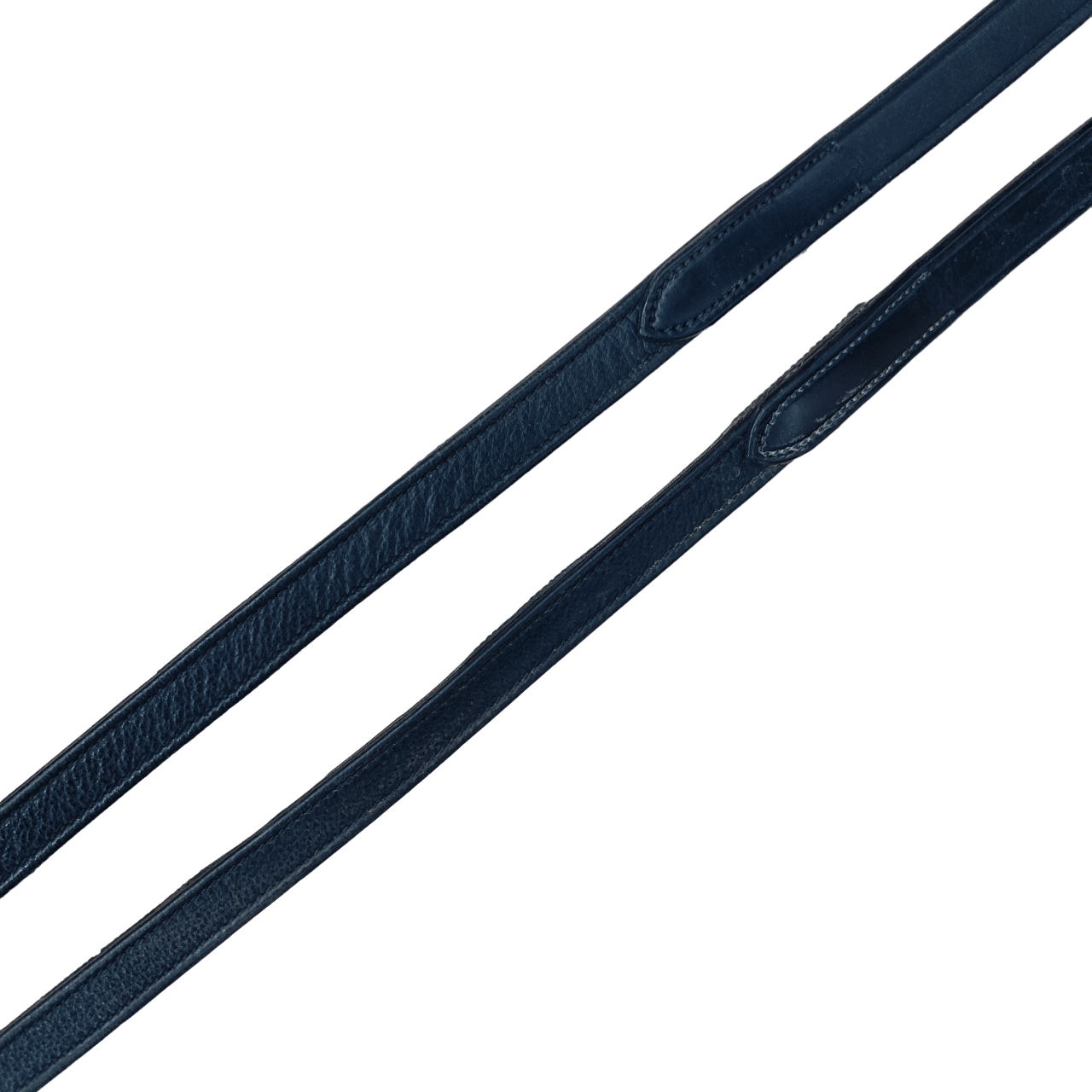 English Rubber-Lined Flat Reins in Brown - 58"