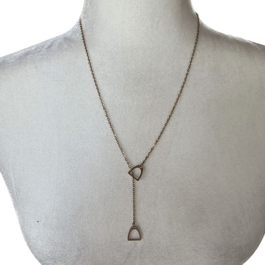 Ritzy Eq Rose Gold Linked Stirrup Necklace in Copper - OS