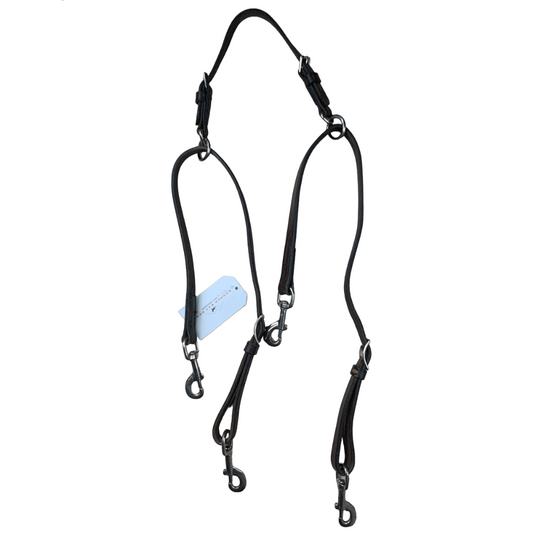 Tory Leather Anti-Grazing Device / Grass Reins in Havana - Pony