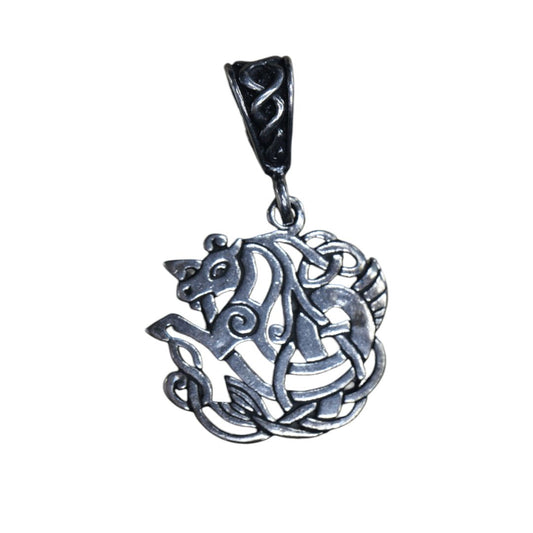 Celtic Seahorse Pendant in Solid .925 Sterling Silver -