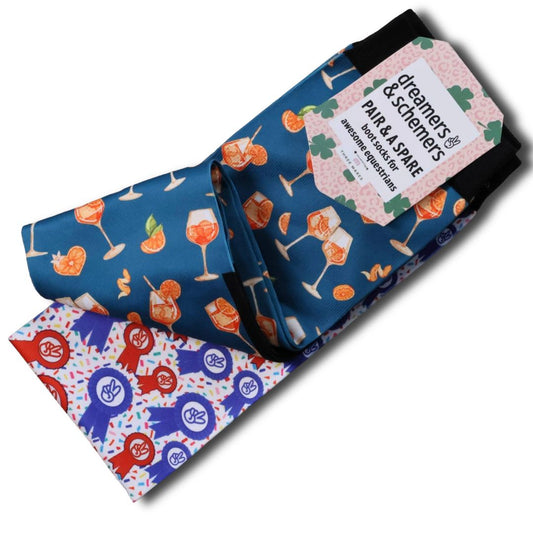 Dreamers & Schemers 'Aperol Spritz' Pair & a Spare Boot Sock - Adult