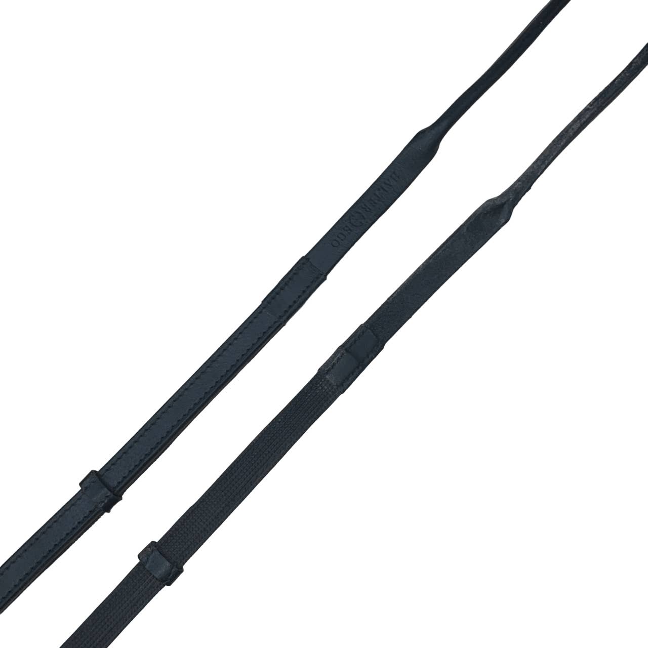 Halter Ego 'Luxury' Rubber Grip Lined Rolled Leather Reins in Black - 57"