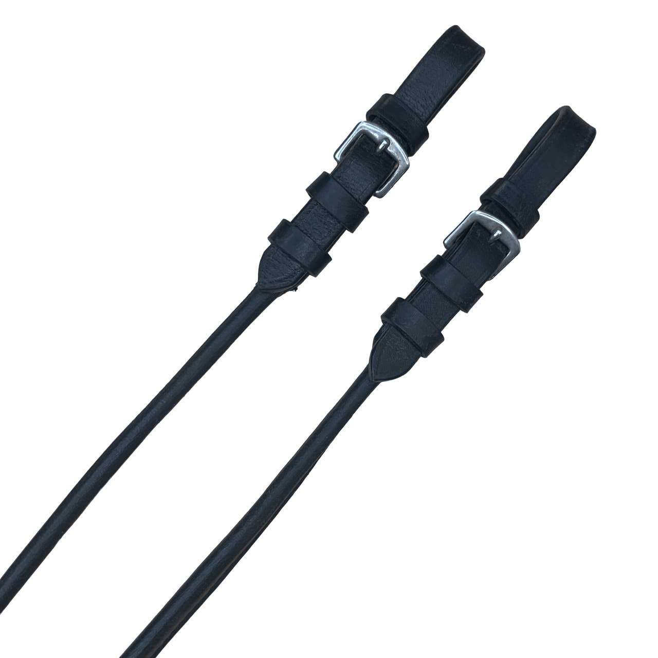 Halter Ego 'Luxury' Rubber Grip Lined Rolled Leather Reins in Black - 57"