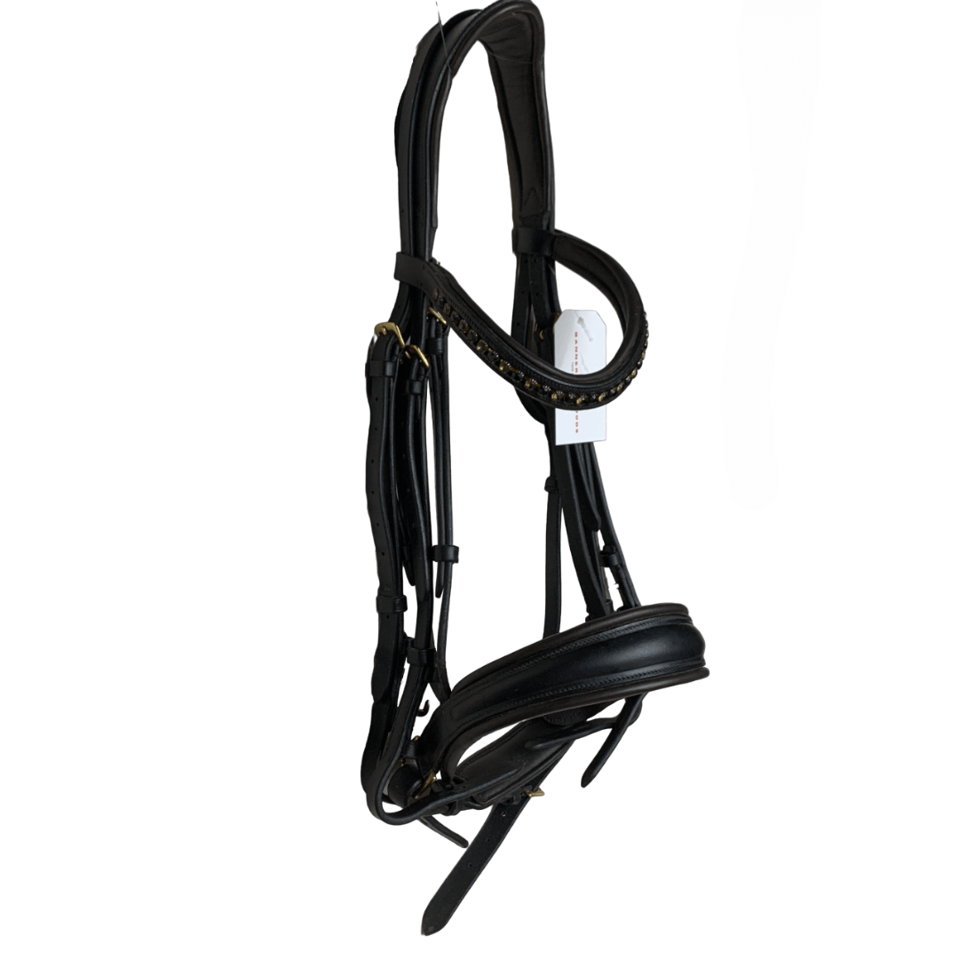 Eponia 'Great Gatsby' Dressage Bridle in Black on Brown - Full