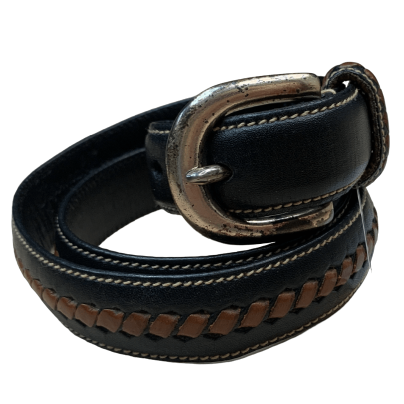 Façonnable Hand-Made French Leather Riding Belt 
