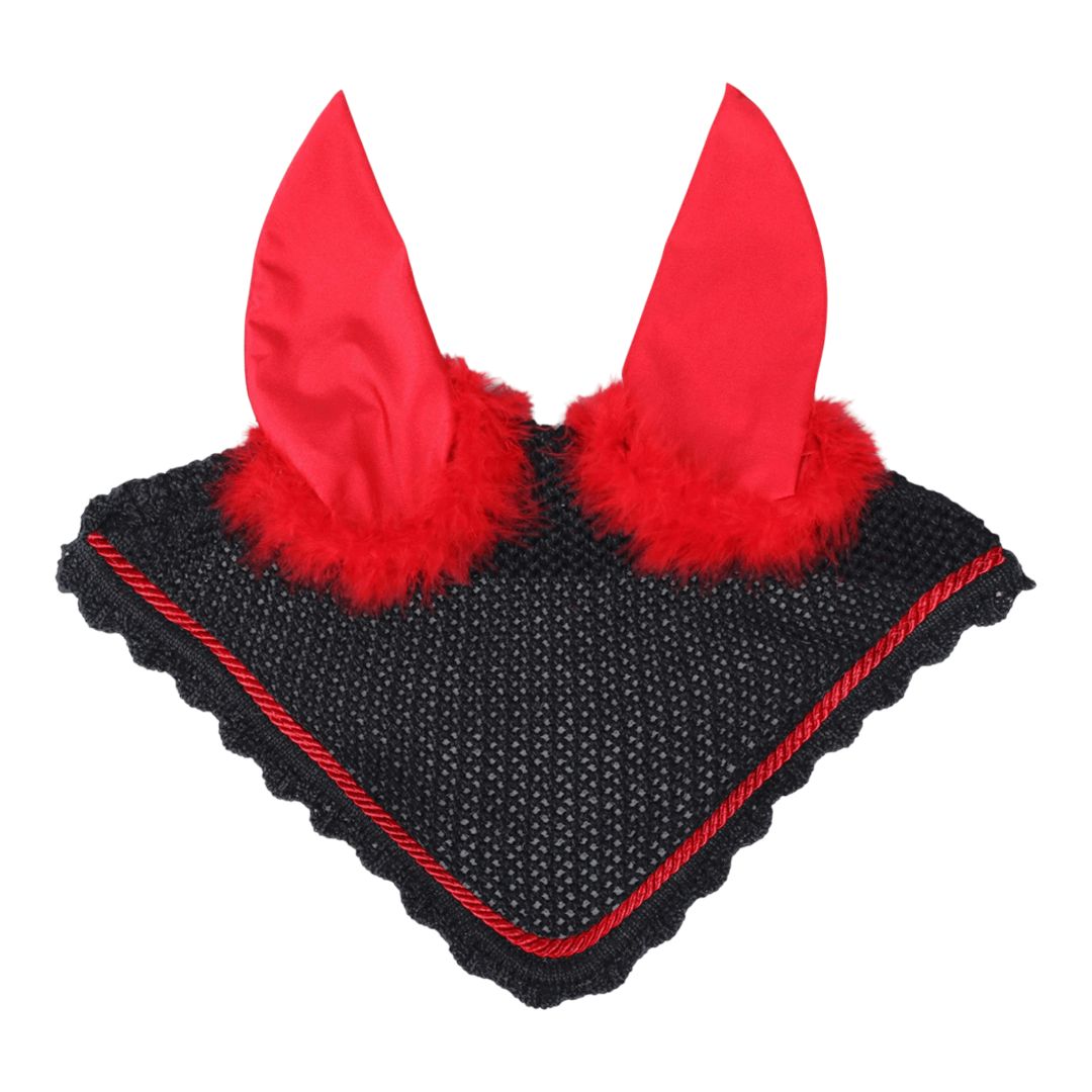 QHP Halloween Devil Fly Bonnet in Red - Pony