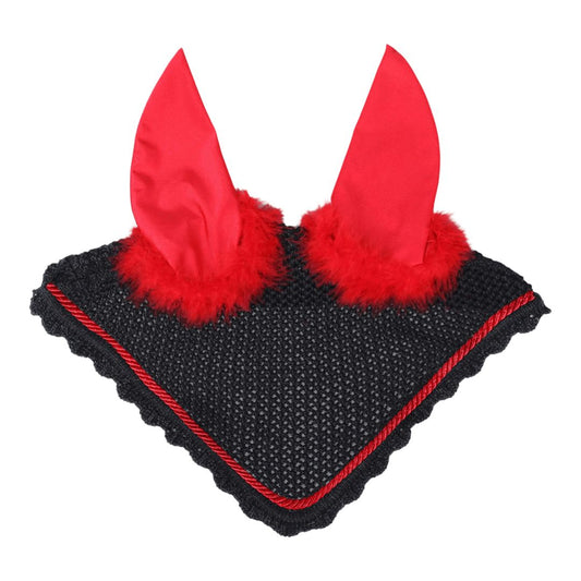 QHP Halloween Devil Fly Bonnet in Red - Pony