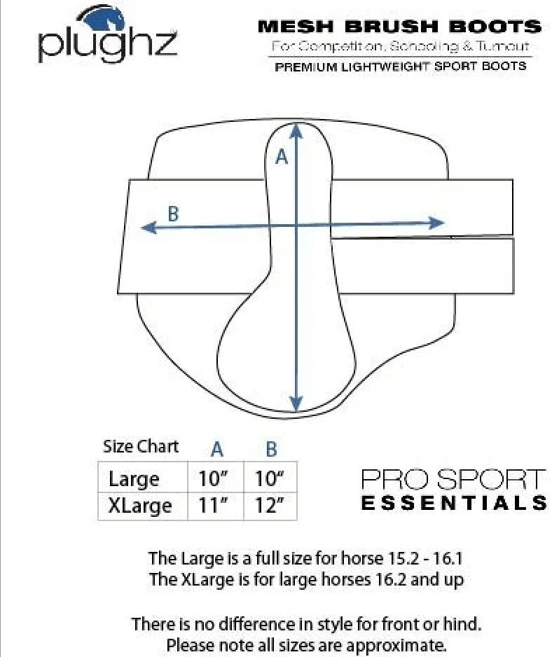Plughz 'ProSport Essential' Mesh Brush Boot in Black - Full/Large