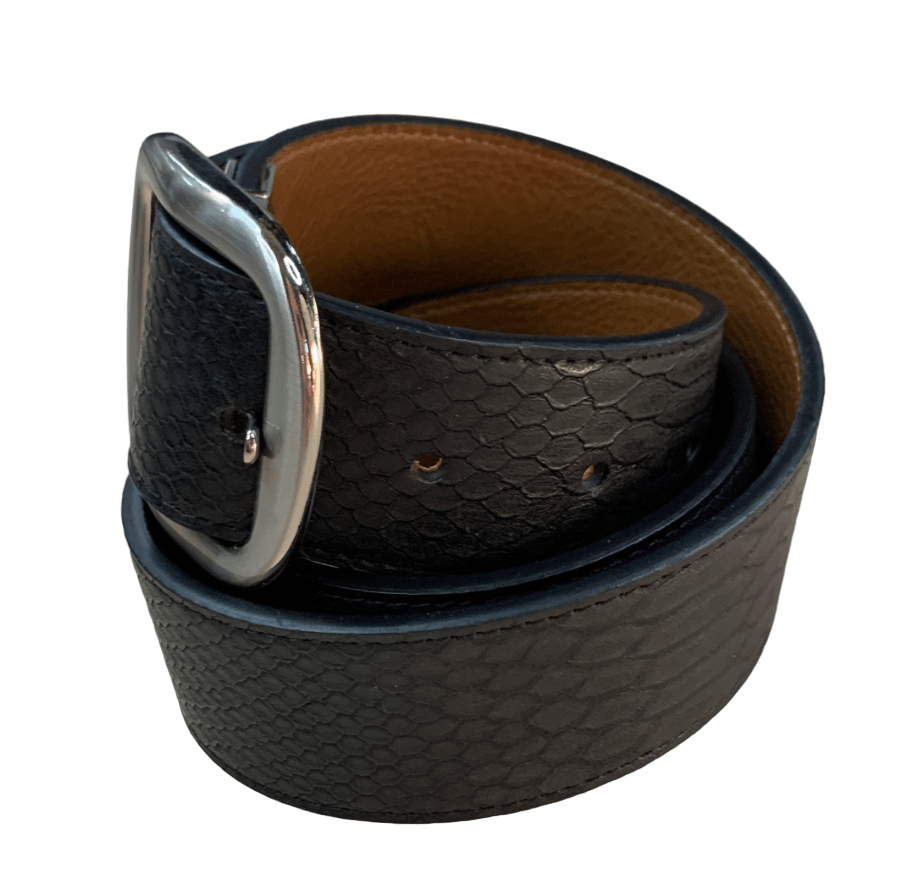 Leather Snakeskin Riding Belt 
