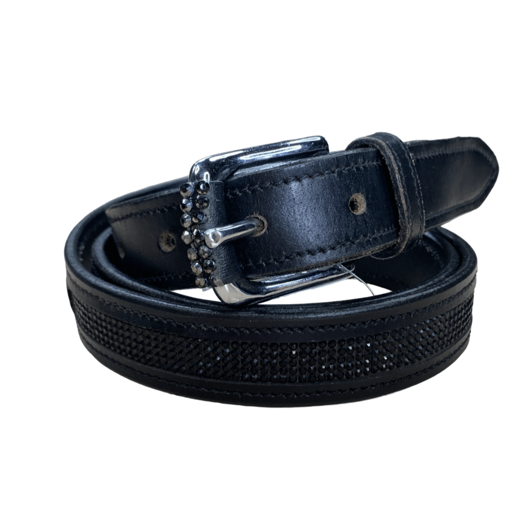 Horze Narrow Crystal Belt in Black 