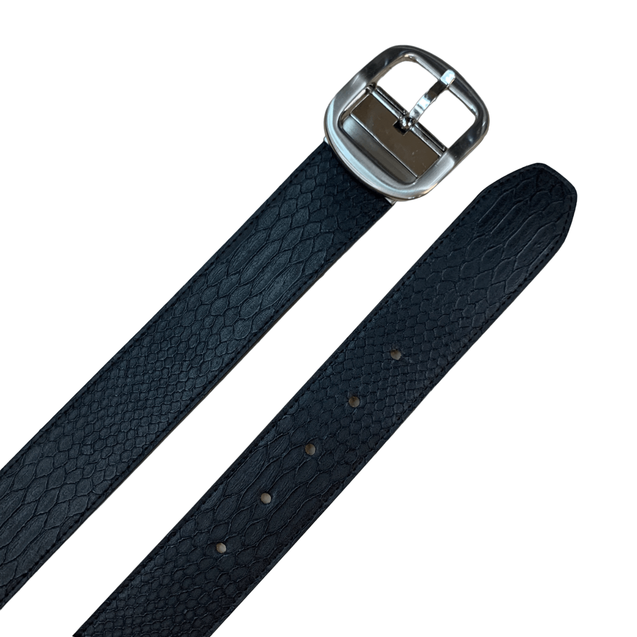 Leather Snakeskin Riding Belt 