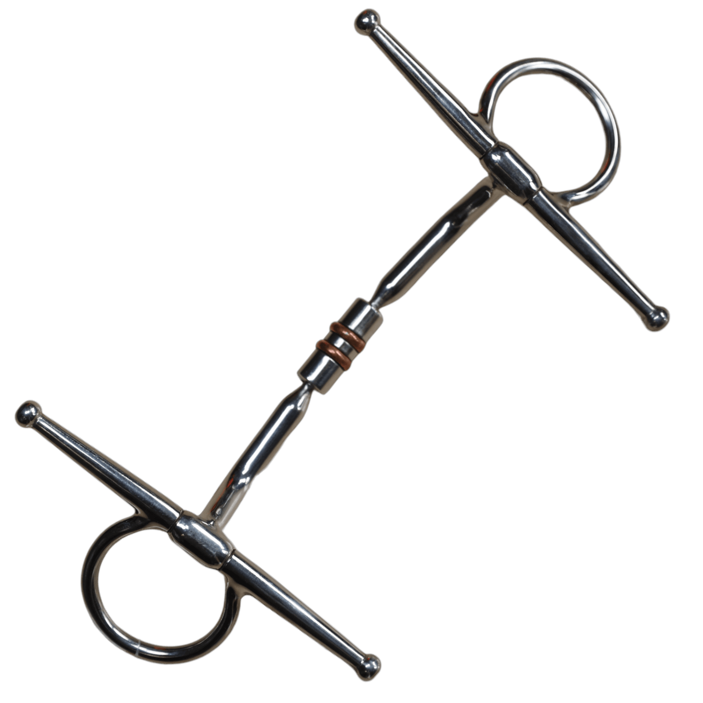 Professional Equine Full Cheek Comfort Snaffle w/ Copper Roller in Stainless Steel - 6"