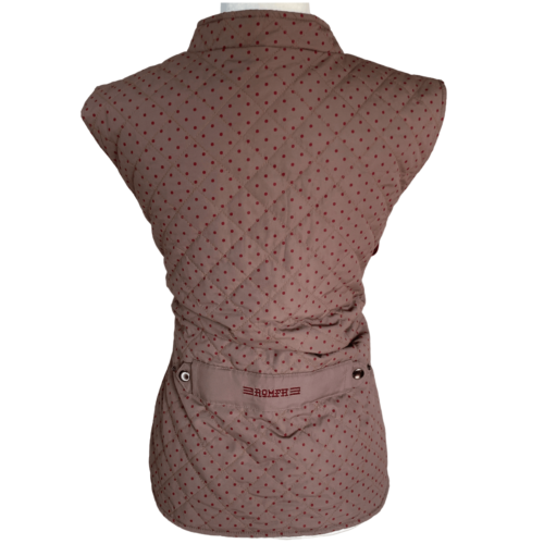 ROMFH 'Hampton' Quilted Vest in Tan / Maroon - Woman's X-Large