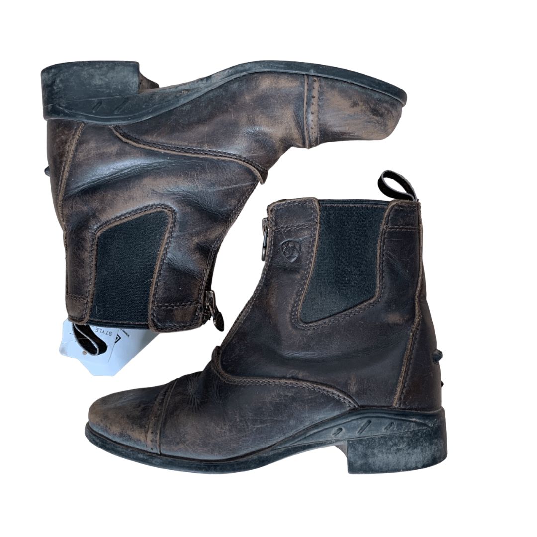 Ariat 'Devon' Front Zip Paddock Boots in Brown - 13