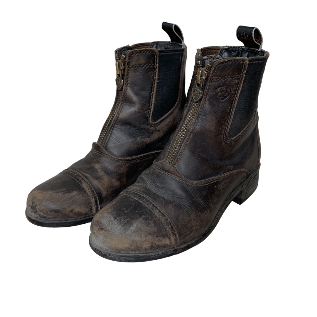 Ariat 'Devon' Front Zip Paddock Boots in Brown - 13