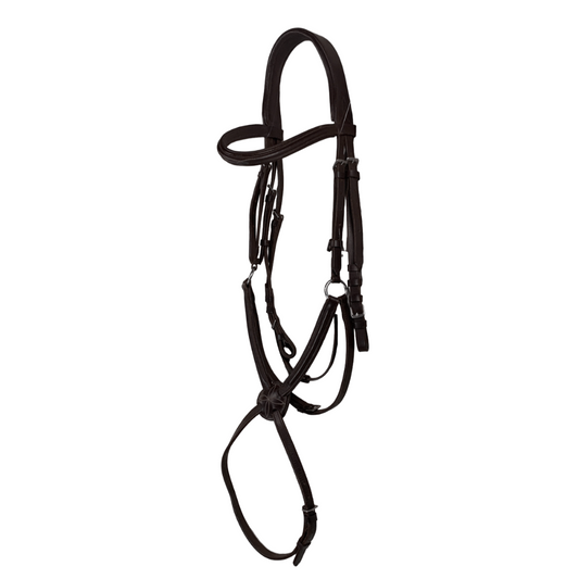 Fancy-Stitch Padded Figure 8 Bridle in Havana - Full