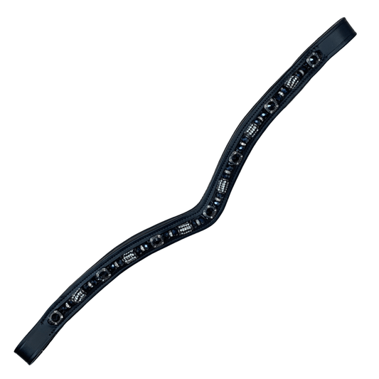 Custom-Made Curved Browband in Black - OS