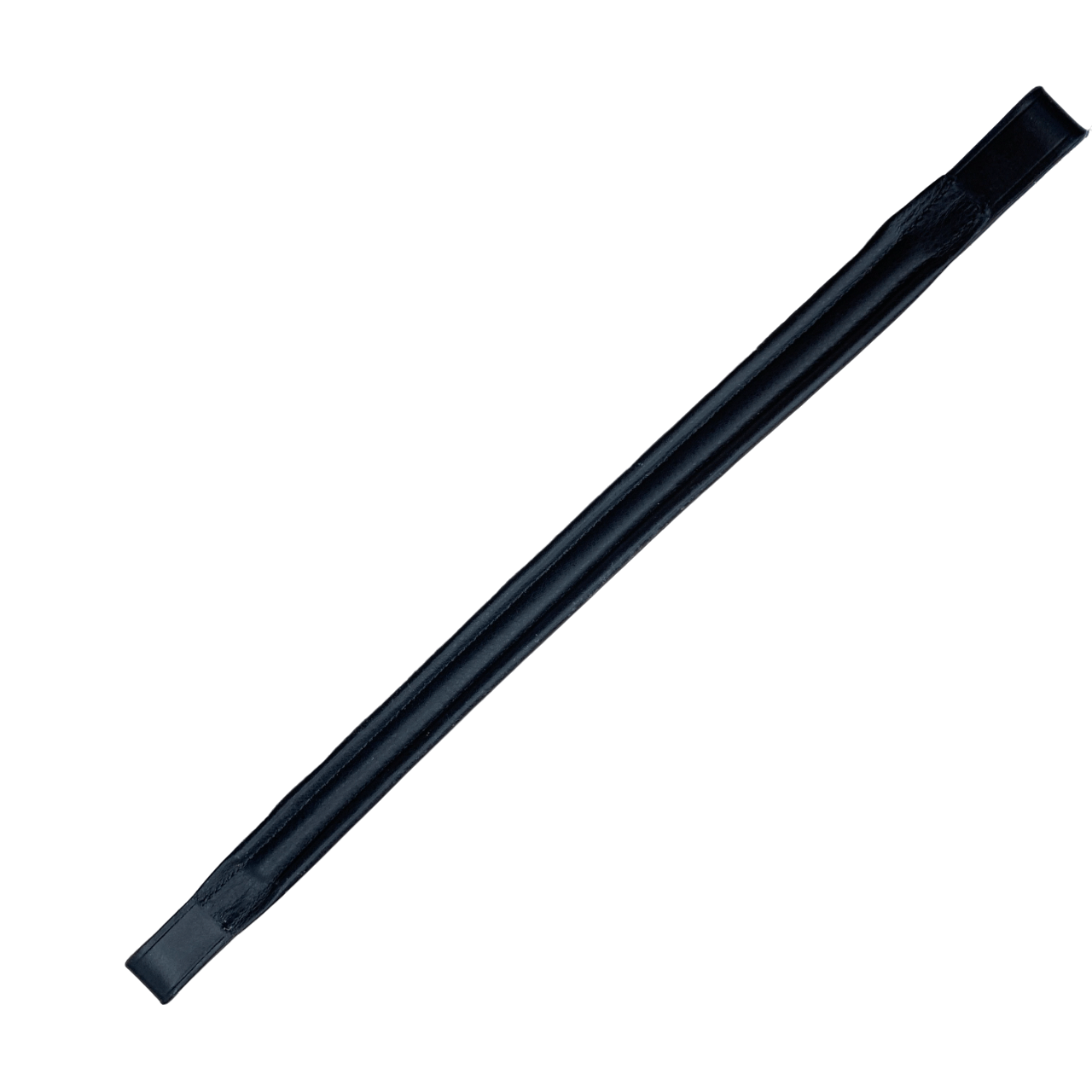 Leather Raised Padded Browband in Black - Horse