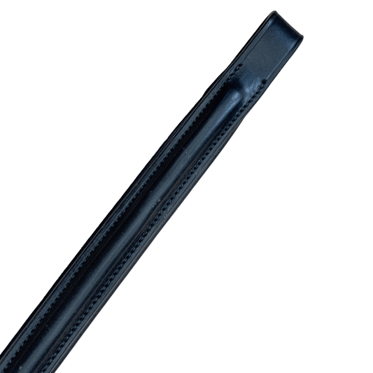 Leather Raised Padded Browband in Black - Horse