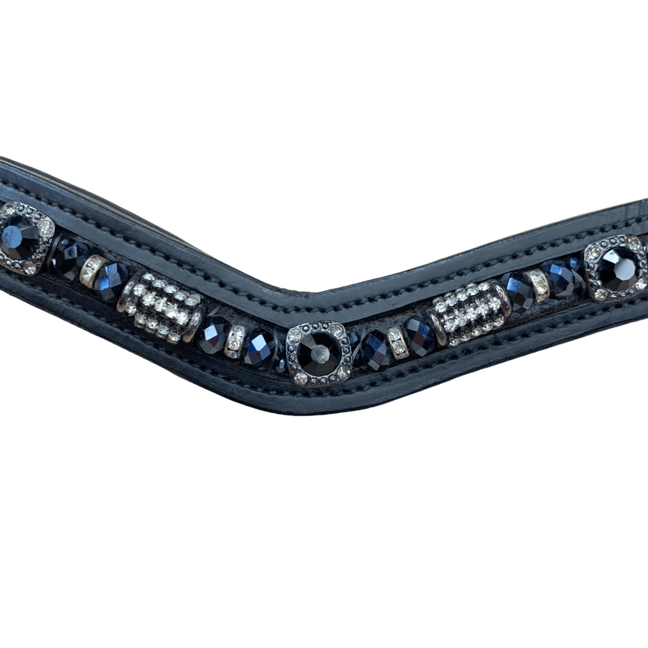 Custom-Made Curved Browband in Black - OS