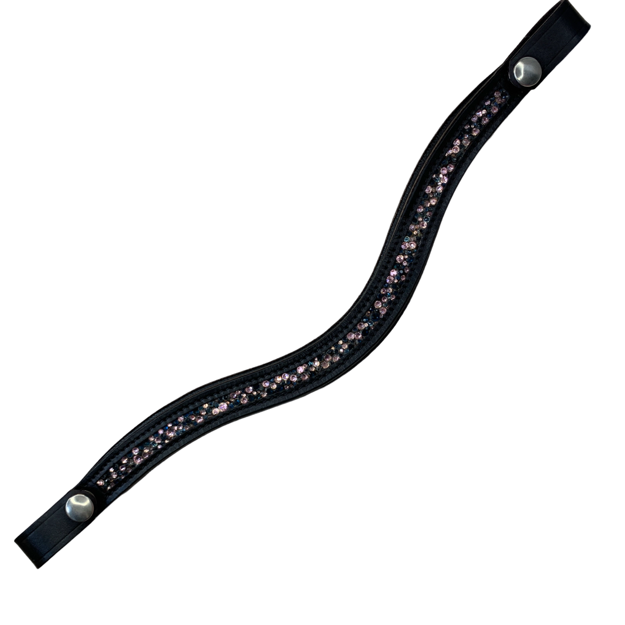 Custom-Made Curved Browband in Black - Cob