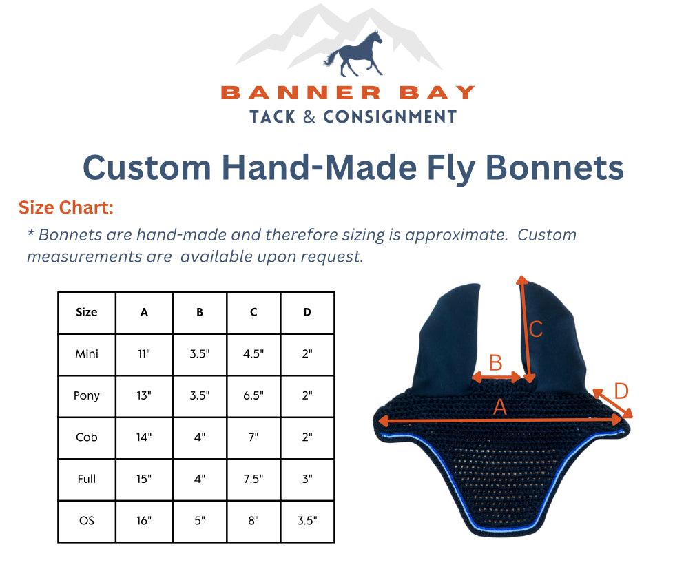 Custom Fly Bonnet Size Chart