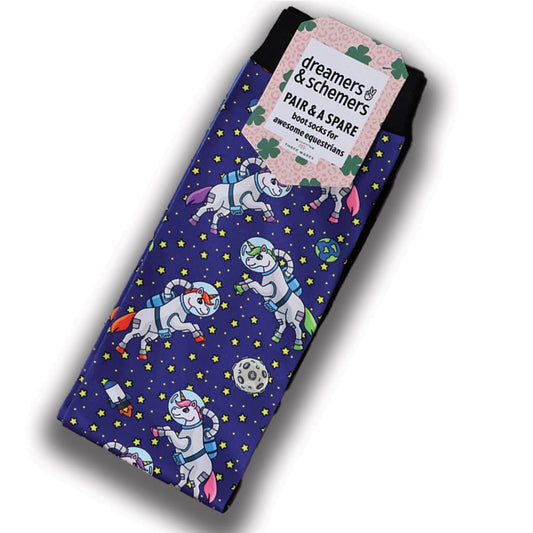 Dreamers & Schemers 'Unicorns in Space' Original Pair & a Spare Boot Socks - Adult
