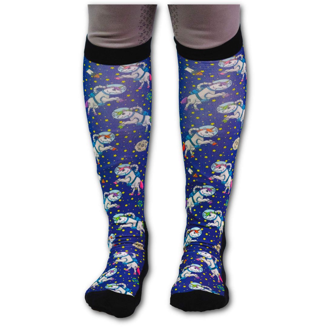 Dreamers & Schemers 'Unicorns in Space' Original Pair & a Spare Boot Socks - Adult