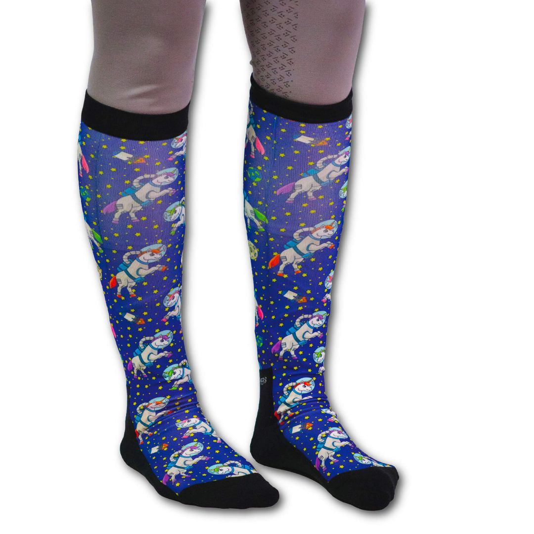Dreamers & Schemers 'Unicorns in Space' Original Pair & a Spare Boot Socks - Adult
