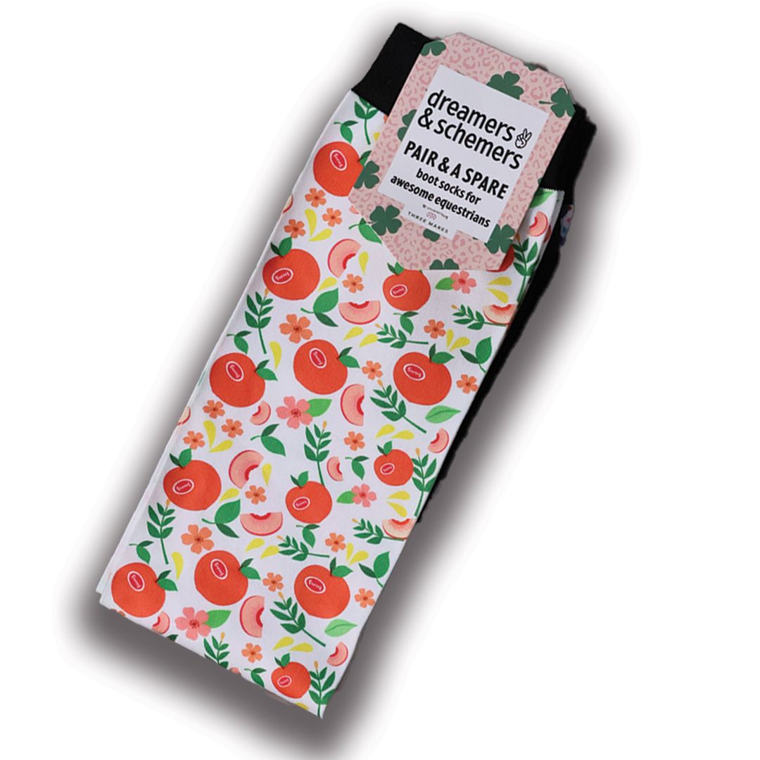 Dreamers & Schemers 'Life's a Peach' Pair & a Spare Socks - Adult