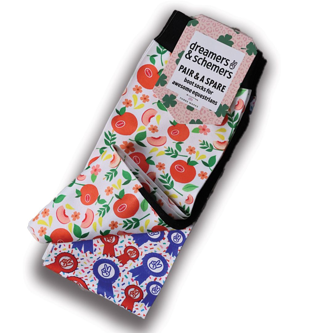 Dreamers & Schemers 'Life's a Peach' Pair & a Spare Socks - Adult