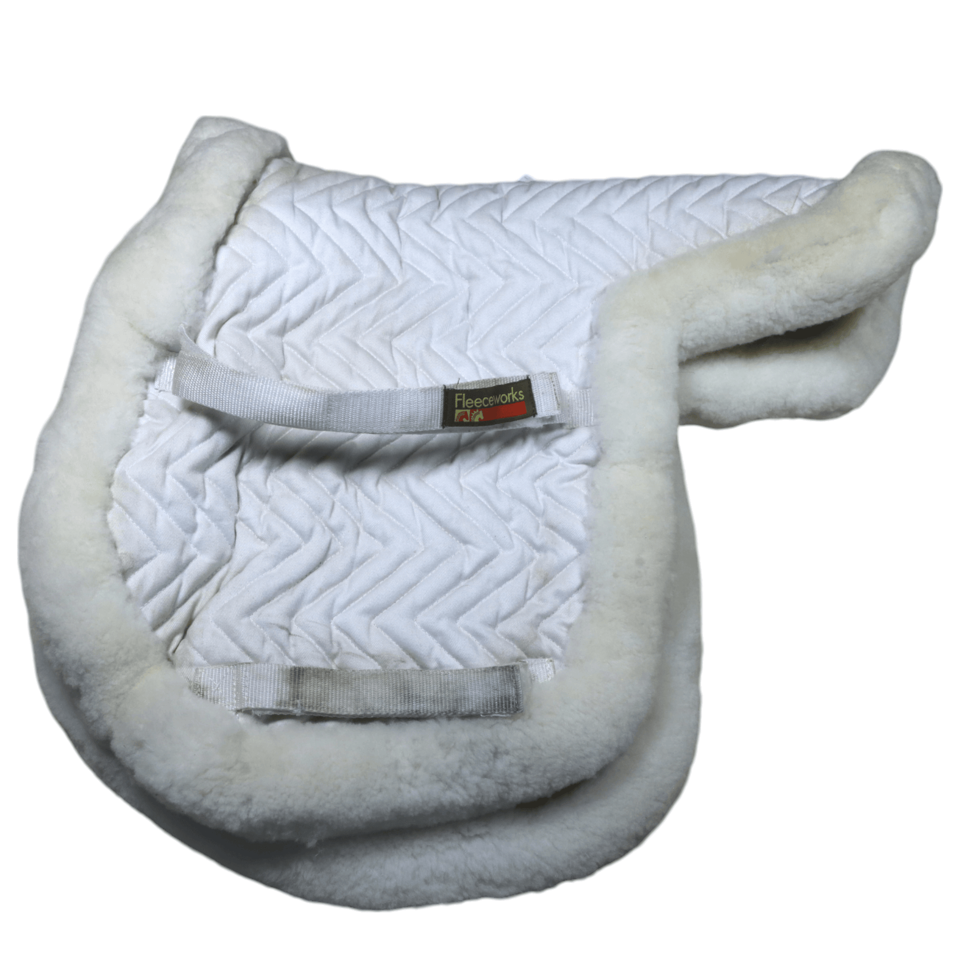 Fleeceworks Show Hunter Sheepskin Trim Pad in White - Medium