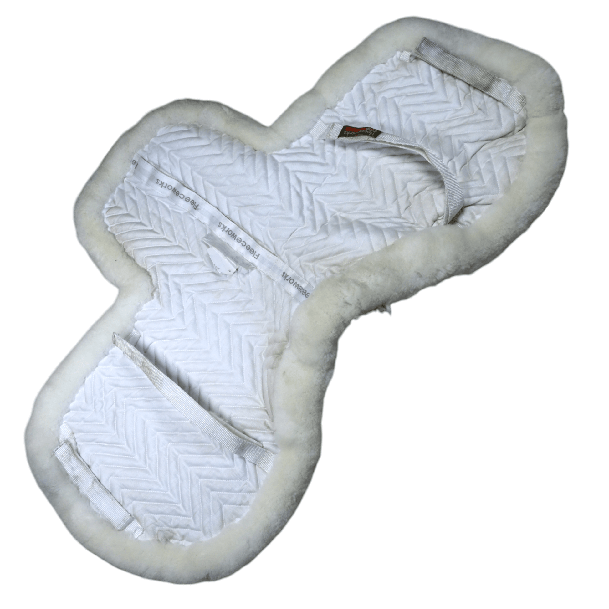 Fleeceworks Show Hunter Sheepskin Trim Pad in White - Medium