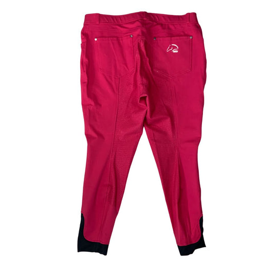 HKM 5 Pocket Silicone Full Seat Breeches in Pink - EU48 (US 36)