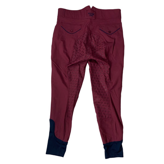 Halter Ego 'Perfection' Full Seat High Rise Breech in Maroon - 38