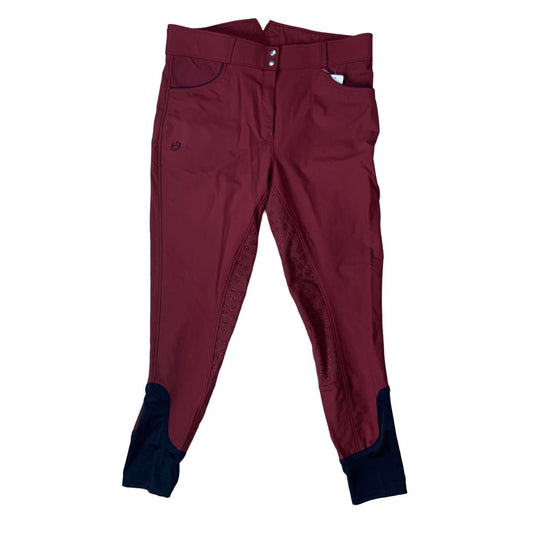 Halter Ego 'Perfection' Full Seat High Rise Breech in Maroon - 38
