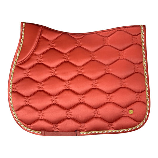PS of Sweden 'Signature' Quilted Jump Saddle Pad in Burnt Orange - Full