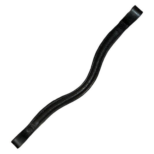 Custom-made Padded Rhinestone Browband in Black - Full (16")