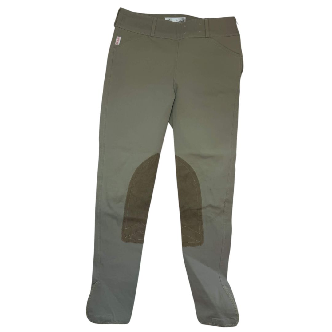 Tailored Sportsman 'Trophy Hunter' Side Zip Knee Patch Breech in Tan - Woman's 28